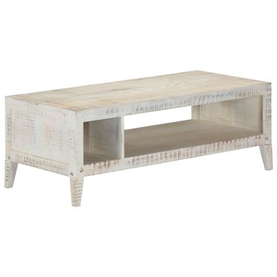 vidaXL Coffee Table White 110x50x40 cm Solid Mango Wood