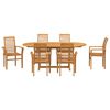 vidaXL Garden Dining Set 7 pcs Brown Solid Teak Wood