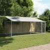 vidaXL Dog Cage with Roof and Door Grey 4x2x2 m Galvanised Steel