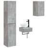 vidaXL Bathroom Furniture Set 3 pcs Concrete Grey 33 x 34.5 x 160 cm
