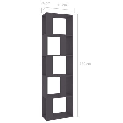 vidaXL Book Cabinet/Room Divider Grey 45x24x159 cm Chipboard