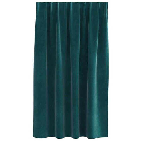 vidaXL Curtains with Curtains 2 pcs Dark green 140 x 140 cm Velvet