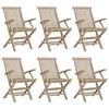 vidaXL Folding Garden Chairs 6 pcs Grey 56x61x89 cm Solid Wood Teak