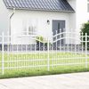 vidaXL Garden Fence White 240 x 140 cm Powder-coated steel