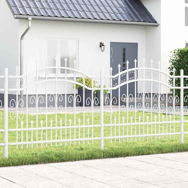 vidaXL Garden Fence White 240 x 140 cm Powder-coated steel
