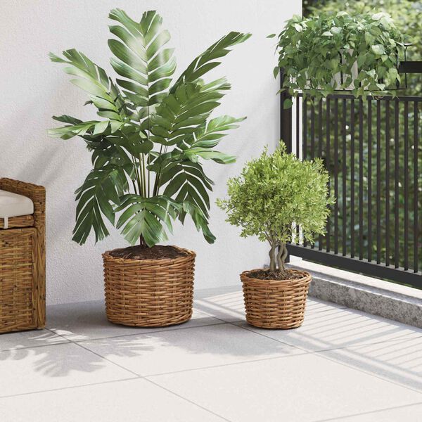 vidaXL Planter Basket with Storage 2 pcs Brown