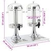 vidaXL Double Juice Dispenser Stainless Steel 2 x 8 L