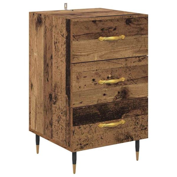 vidaXL Bedside Cabinet Old Wood 40 x 40 x 66 cm Engineered Wood