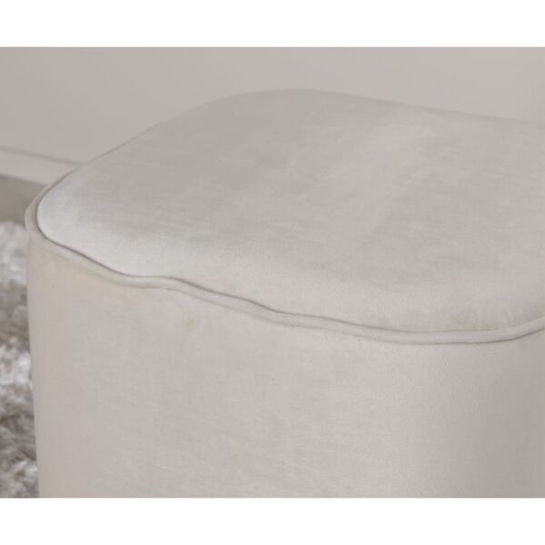 Venture Home Pouffe Piff 44x44x41 cm Velvet White
