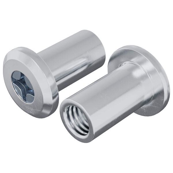 vidaXL Lock Nut 2 pcs Silver M6 x 15 mm Steel