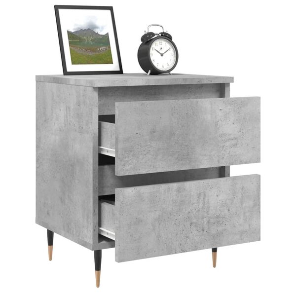 vidaXL Bedside Cabinet Concrete Grey 40x35x50 cm Engineered Wood