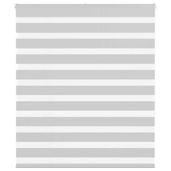 vidaXL Zebra Blind Light Grey 120x150 cm Fabric Width 115.9 cm Polyester