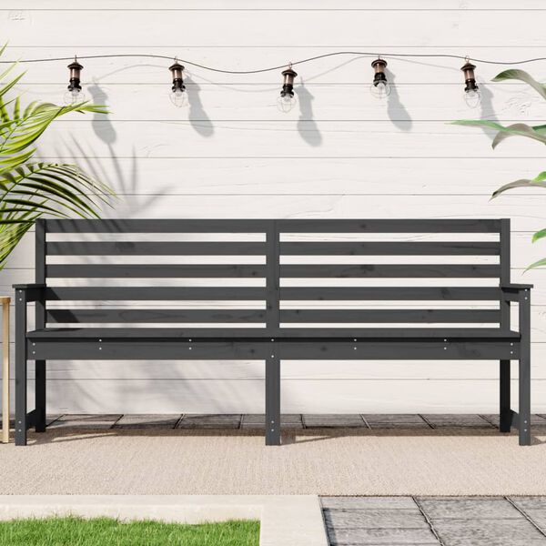 vidaXL Garden Bench Grey 203.5x48x91.5 cm Solid Wood Pine
