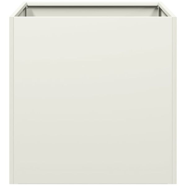 vidaXL Planter White 40x40x40 cm Cold-rolled Steel