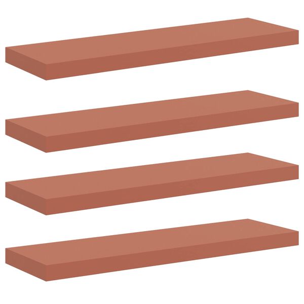 vidaXL Wall Shelf 4 pcs Red 90 x 23.5 x 4 cm Engineered Wood