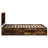 vidaXL Bed Frame with Drawer Smoked Oak 150 x 200 cm Solid Pine Wood