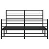 vidaXL Metal Bed Frame without Mattress with Footboard Black 120x190cm