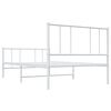 vidaXL Metal Bed Frame without Mattress with Footboard White 107x203cm