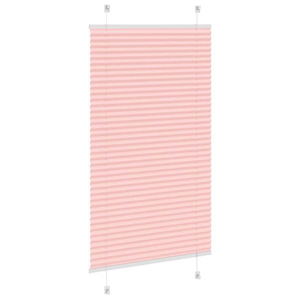 vidaXL Pleated Blind Pink 70x150 cm Fabric Width 69.4 cm Polyester