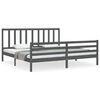 vidaXL Bed Frame without Mattress Grey 200x200 cm Solid Wood Pine
