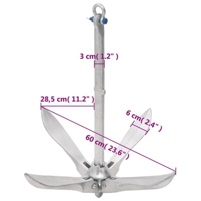 Folding Grapnel Boat Anchor - Durable Carbon Steel Option-457737