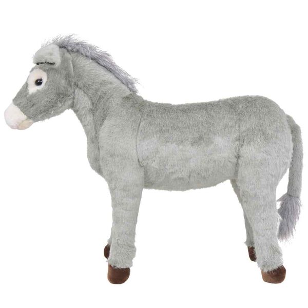 vidaXL Standing Plush Toy Donkey Grey XXL