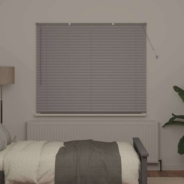 vidaXL Venetian Blinds Height Adjustable Silver 130 x 155 cm Aluminium