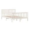 vidaXL Bed Frame without Mattress White Solid Wood 140x200 cm (810083+814145)