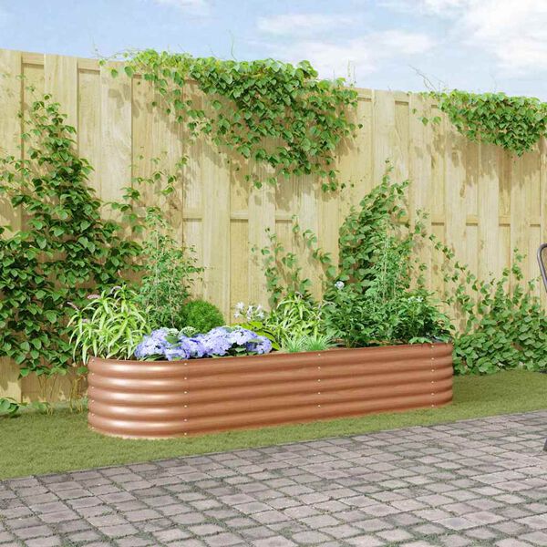 vidaXL Raised Bed Brown 240 x 80 x 44 cm Steel