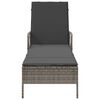 vidaXL Sun lounger Reclining 1-person Grey 157 x 55 x 92cm Poly Rattan