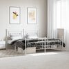 vidaXL Metal Bed Frame without Mattress with Footboard White 180x200cm