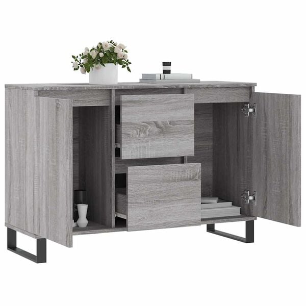 vidaXL Sideboard Grey Sonoma 101.5x35x70 cm Engineered Wood