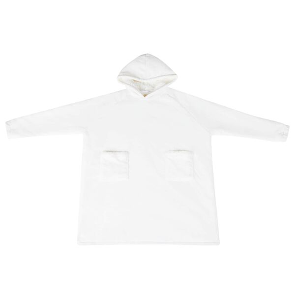 vidaXL Blanket Hoodie White L Fleece and Flannel