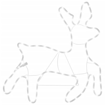 vidaXL Christmas Reindeer Figure with LED 2 pcs Warm White 57x55x4.5 cm