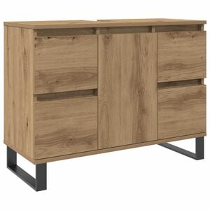 vidaXL Bathroom Sink Cabinet Artisan Oak 80x33x60 cm Engineered Wood