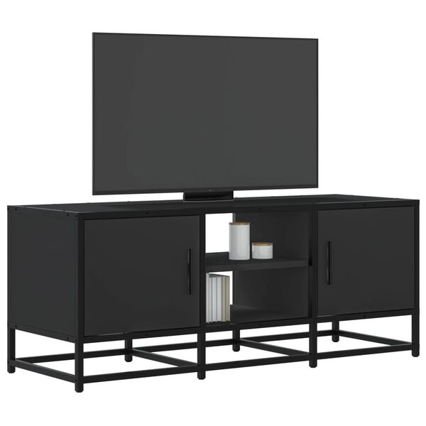 vidaXL TV Cabinet Black 100x35x41 cm Engineered Wood and Metal