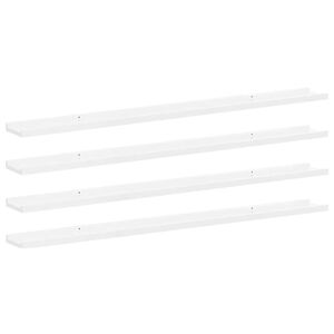 vidaXL Wall Shelves 4 pcs High Gloss White 115x9x3 cm