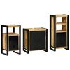 vidaXL Bathroom Furniture Set with Door 3 pcs Brown Solid Reclaim Wood