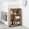 vidaXL Narrow Storage Trolley Artisian Oak 48x13x68 cm Engineered Wood