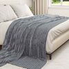 vidaXL Throw Blanket Dark Grey 270 x 240 cm Fleece
