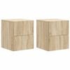 vidaXL Wall-Mounted Bedside Cabinet 2 pcs Sonoma Oak 33 x 34.5 x 40 cm