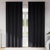 vidaXL Blackout Curtains with Rings 2 pcs Black 225 x 140 cm Polyester