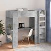 vidaXL Loft Bed Frame with Desk with Storage Concrete Grey 90 x 190 cm