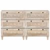 vidaXL Sideboard 2 pcs White 60 x 33 x 75 cm Solid mango wood