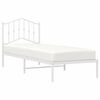 vidaXL Metal Bed Frame without Mattress with Headboard White 90x200cm