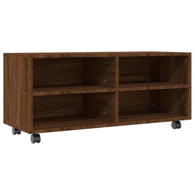 vidaXL TV Cabinet with Castors Brown Oak 90x35x35 cm Engineered Wood