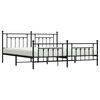 vidaXL Metal Bed Frame without Mattress with Footboard Black 193x203cm