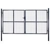 vidaXL Mesh Garden Gate Galvanised Steel 300x200 cm Grey