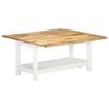 vidaXL Extendable Coffee Table White 90x(45-90)x45 cm Solid Mango Wood