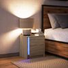 vidaXL Bedside Cabinet with LED Lights Sonoma Oak Engineered Wood
